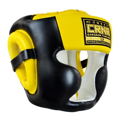 HMIT Full Face HeadGear Yellow NEW LABEL FRONT