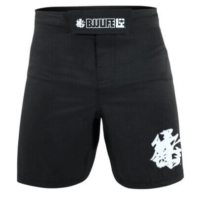BJJ LIFE Black Fight Shorts Model FRONT ()