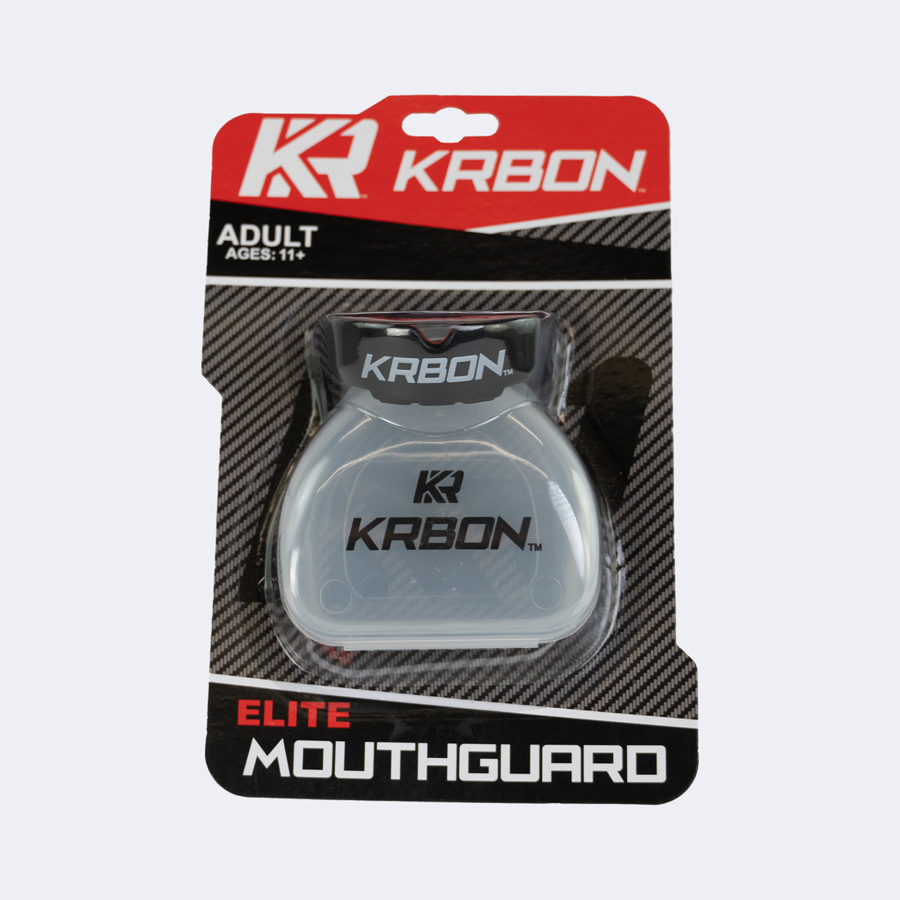 KRBON Elite Mouth Guard Black In Box Front Angle